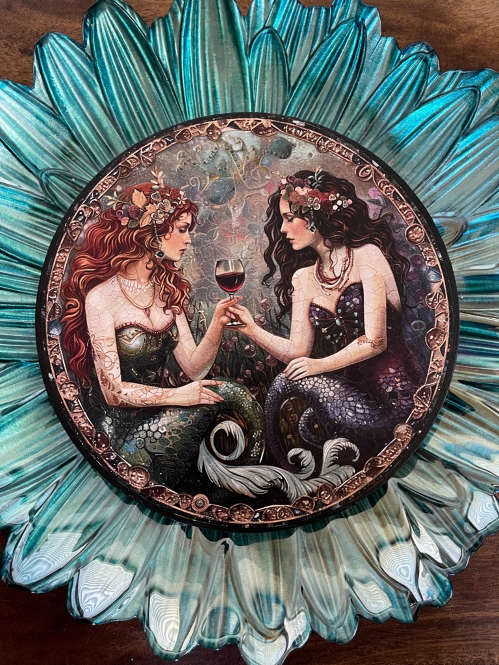 Mermaid Art 10” Canvas  — Teal & Purple